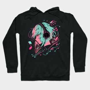 dj girl - anime style Hoodie